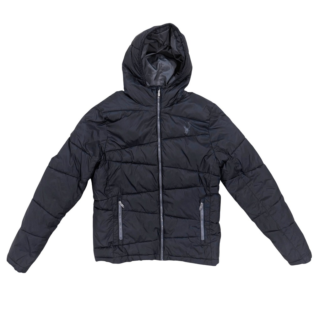 Spyder Nexus Men's M Black Hooded Puffer Ski Jacket Gorpcore Insulated
